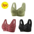 thumbnail image 3 of Bigersell Daisy Bras for Older Women 3pcs Push-Up Bra Style R-73 Breathable Lightly Lined Bras Pack R-73-green, 3 of 9
