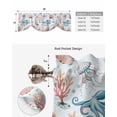 thumbnail image 5 of Tie Up Valance Curtain for Kitchen,Watercolor Oxygen Coral Shell Rod Pocket Short Curtains Adjustable Tie-Up Shade Valances,Marine Life Seamitter Window Treatment for Bathroom Living Room Bedroom, 5 of 8