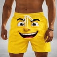 thumbnail image 2 of ibiyuan 3d Cartoon Smile Face Mens Swim Trunks Elastic Waist Mens Bathing Suit Quickdry Drawstring Waist Swimwear for Men Swim Short Swimsuit, 2 of 5