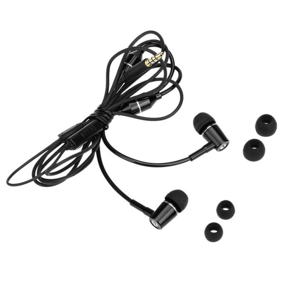 FC12 Stereo  Headset Air Tube 3.5mm -radiation Earphone In-ear Headphone Radiation Free Noise Reduction Line Control with Mic Black for Smart Phones Desktop Notebook Tablet PC