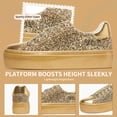 thumbnail image 3 of FOSDUO Women's Glitter Platform Sneakers Bling Thick Sole Rhinestone Sequin Lace-Up Non-Slip Breathable Casual Shoes for Wedding Party Daily Wear(Gold Glitter,US8), 3 of 7