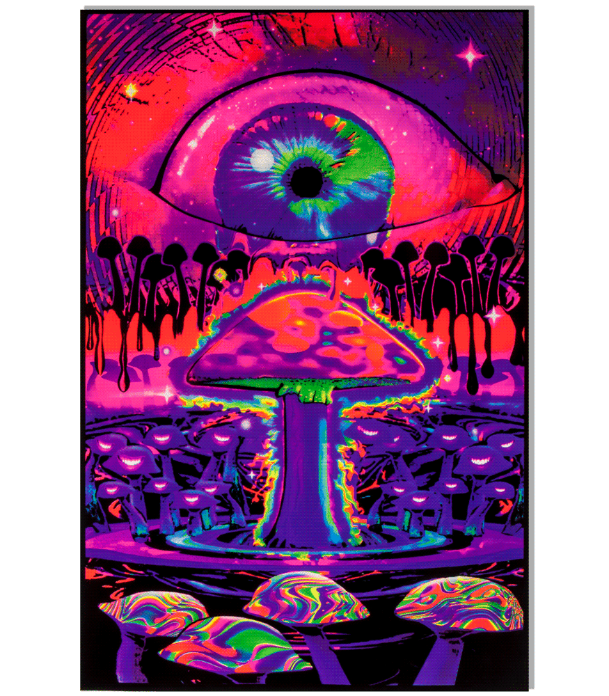 Mushroom Ripple Blacklight Poster Walmart Com