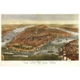 thumbnail image 2 of Harbick, N. 24x17 Black Ornate Wood Framed with Double Matting Museum Art Print Titled - 1870 NYC Map, 2 of 4