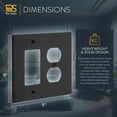 thumbnail image 6 of Rio Salto Forge Collection Matte Black Premium Heavy-Gauge Metal Wall Plate  2-Gang Combination Combo Rocker Light Switch & Duplex Outlet Cover 5" x 5" Midsize with Black & Gold Screws, 6 of 8