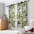 thumbnail image 2 of Yayeee Window Curtains Light Filtering 63"x52" Grommet Panel Pair Home Living Room Decor, Green Flower Pattern, 2 of 7