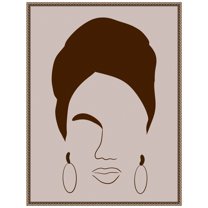 Amanti Art Woman with Headwrap Framed Canvas Wall Art Print