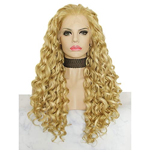 blonde curly wig long