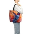 thumbnail image 6 of Hirioo Vibrant Hummingbird Watercolor Art for Tote Bag for Women, Quilted Shoulder Bag with Zipper, Large Capacity Handbags for Casual, Travel, Work, 6 of 9