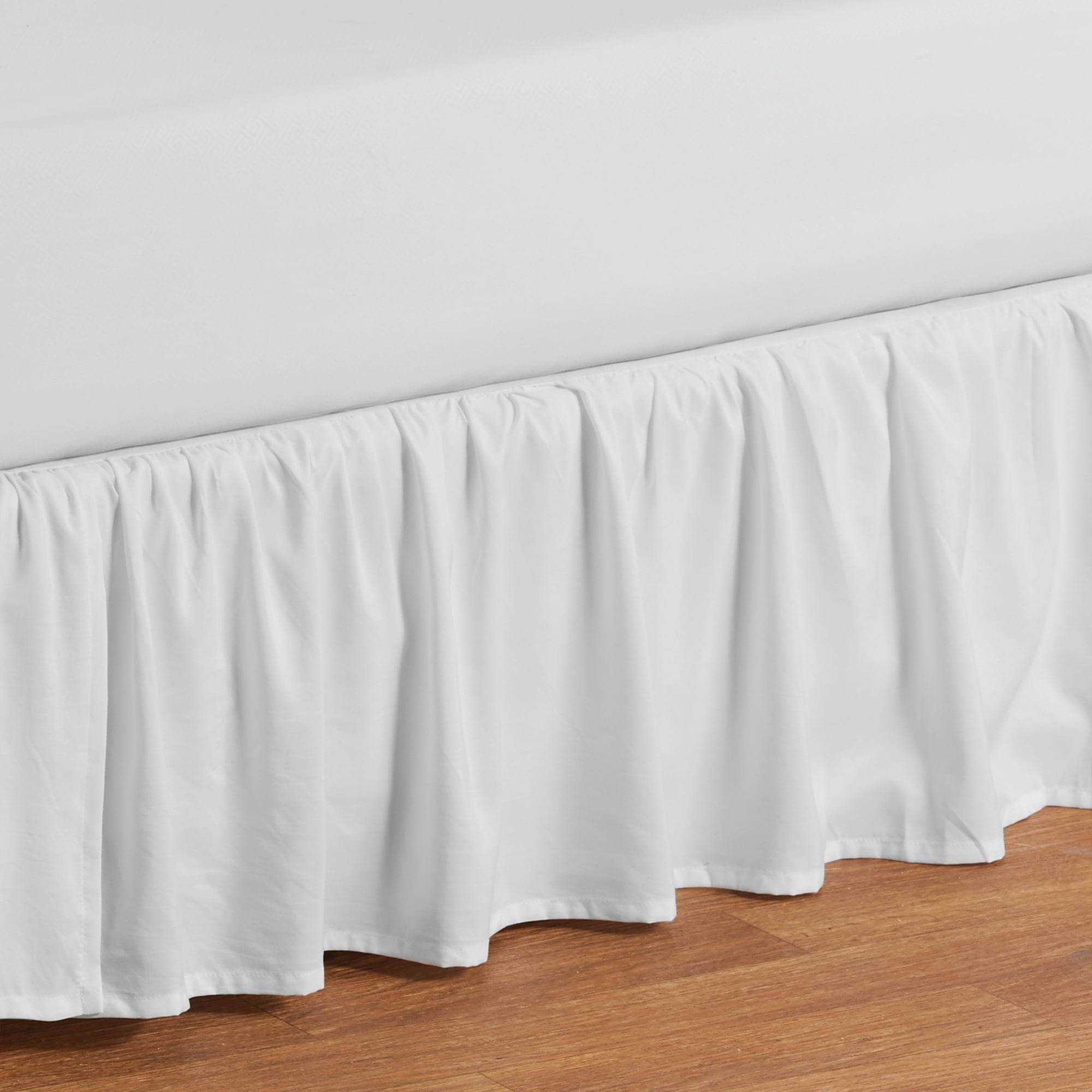 Your Zone Ruffled Microfiber Bed Skirt, White, Twin