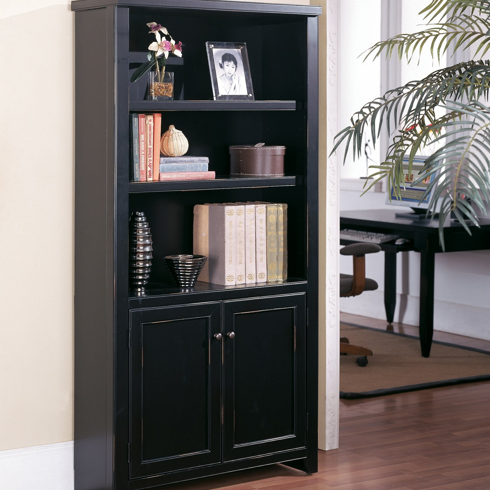 Kathy Ireland Home By Martin Tribeca Loft Bookcase With Doors