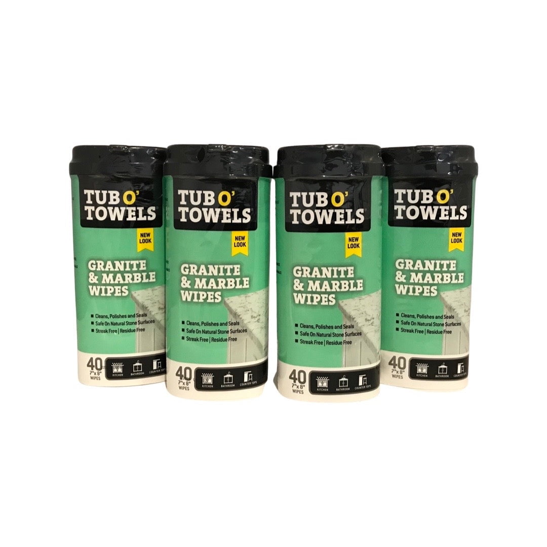 Tub O' Towels TW40GR 4 Pack Heavy Duty Granite & Marble Wipes