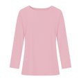 thumbnail image 4 of gakvbuo Plus Size Pullover Shirts For Womens Long Sleeve Fall Tops Loose Solid Color Crew Neck Oversized T-Shirts Loose Casual Tunics Blouses Tops, 4 of 7