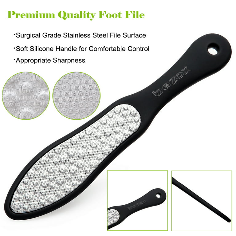 2 Pcs Stainless Steel Foot Scraper Metal Foot File Double Sided Foot File  Callus Remover for Feet Professional Foot Scraper Pedicure for Wet or Dry
