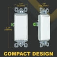 thumbnail image 3 of Faith SSK1B-WH, 15A White 3 Way-Rocker Light Dimmer Switch, 10 Pack, 3 of 10