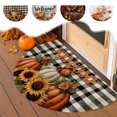 thumbnail image 1 of Felpudo Semicircular con Diseño de Calabaza y Hojas de Arce para El Día de Acción de Gracias, para La Entrada Del Porche, Resistente a La Suciedad, Decorativo para Las Fiestas, 1 of 6