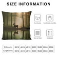 thumbnail image 5 of GOSMITH  Nature Throw Pillow Cushion Cover, Deer in The Forest Reflection on Lake Foggy Woodland Graphic, Decorative Square Accent Pillow Case, Fern Green Brown Cocoa, 5 of 5