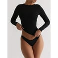 thumbnail image 2 of KelaJuan Women T-shirt Long Sleeve Crew Neck Solid Color Slim Fit Ladies Fall Tops Streetwear, 2 of 5
