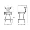 thumbnail image 3 of Amisco  Mapleton Swivel Counter and Bar Stool Dark Brown Grey Polyester / Matt Light Grey Metal 26" Counter Height Polyester Counter height Polyester, 3 of 5
