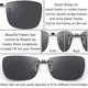 thumbnail image 3 of Gafas de sol Clip On CAXMAN JESSIEDANTON con lente gris polarizada, 3 of 6