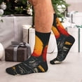 thumbnail image 7 of Xecao Retro Space Rocket Launch Print Crew Socks for Men and Women, Men's Soft Moisture-wicking Sock, 7 of 7