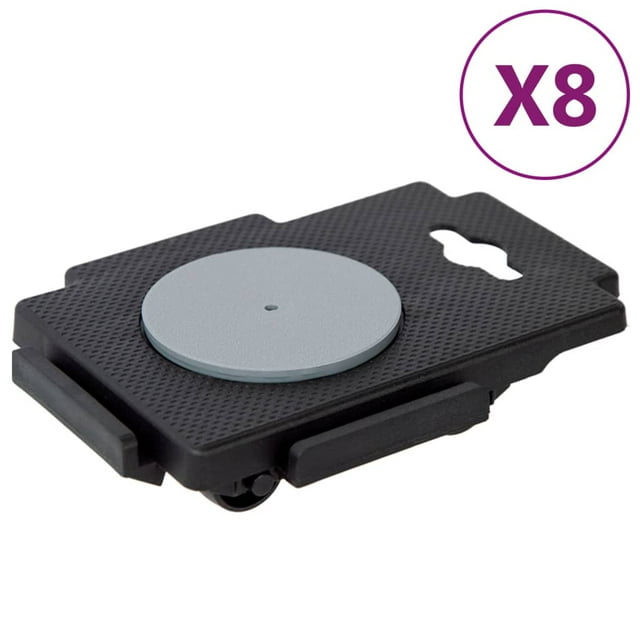 vidaXL Chariots Mobiles avec 8 Roues 8 Pcs Polypropylène Noir 150 kg