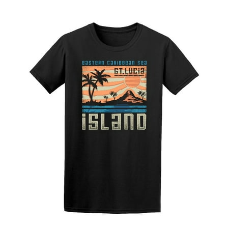 Eastern Caribbean Sea St. Lucia Tee Men's -Image by (Best Time To Travel To St Lucia)