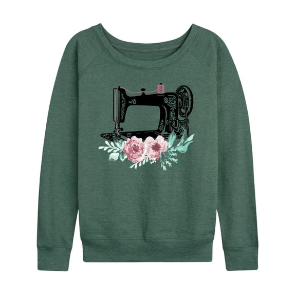Instant Message - Sewing Machine Flowers - Women's French Terry Long Sleeve Shirt