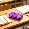 thumbnail image 5 of Pencil Box - 2Pack Portable Storage Box, Large Capacity Clear Hard Plastic Pencil Case for for Pen Jewelry Toothpicks, 8 x 5 x 2.3 in, (Purple), Ccwuwei, 5 of 7