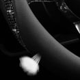 thumbnail image 4 of Bling Diamond Steering Wheel Cover Microfiber Leather Universal 15 inch Steering Wheel Protector Crystal Rhinestones Car Accessories, Breathable, Anti-Slip, Black Diamond, 4 of 13