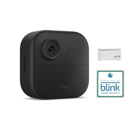 Blink_Outdoor 4 (4th Gen) – Wire-free HD Smart Security Camera with two-year Battery Life | VIECAM Cloth + Window Sticker | Add-on camera (Sync Module required)