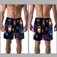 thumbnail image 3 of luoweisi Men's Beach Shorts Quick Dry Swim Trunks with Mesh Lining Retro Lantern M, 3 of 5