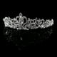 thumbnail image 2 of EeaseMX Delicada tiara con corona y diadema de cristal brillante para novia, fiesta de graduación (plata), 2 of 8