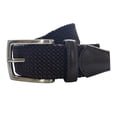 thumbnail image 1 of Ferrioni Cinturón Textil Trenzado Elástico Hombre Azul Café Hebilla Metal 34mm, 1 of 4