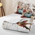 thumbnail image 4 of Manfei Watercolor Thanksgiving Print Quilt King,Wild Countryside Floral King Coverlet Set,3-Piece,1 Bedspread and 2 Pillowcases, 4 of 7