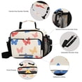 thumbnail image 3 of FORMRS Student Insulated Lunch Bag with Shoulder Strap Reusable Cooler Box for School, Red Butterflies, 3 of 9