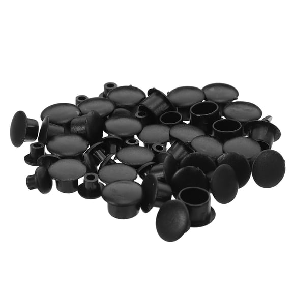 NICEXMAS 200Pcs Furniture Plastic Hole Plugs Black Push Hole Covers for Cabinet and Shelves