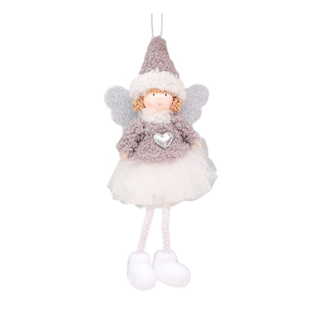 Matsuzay Muñeca de ángel de Navidad Adornos para el hogar Decoraciones navideñas Accesorios Diseño de escena Colgante de Navidad Regalo Kits de decoración para fiestas Gris