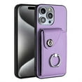 thumbnail image 7 of ELEHOLD for iPhone 13 Pro Wallet Case PU Leather Organ Card Slots Holders Magnetic Button Finger Ring Holder Stand Shockproof Full Protective Case,purple, 7 of 7