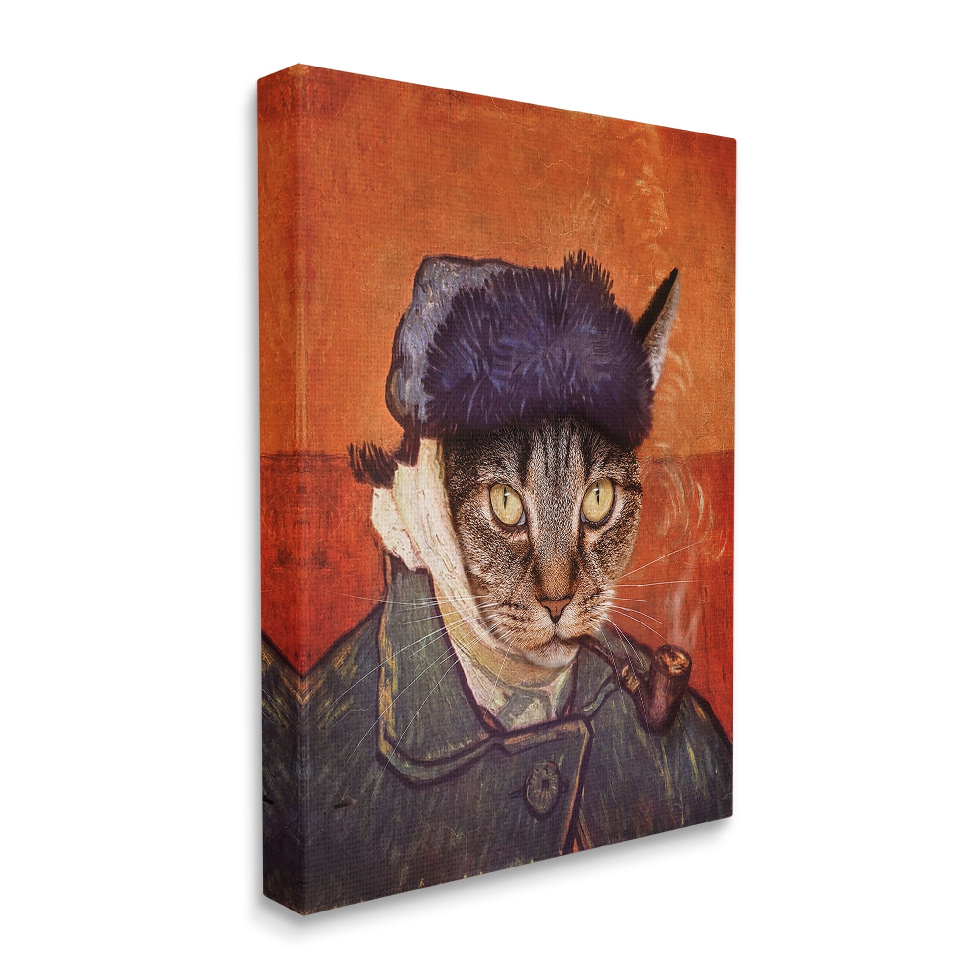 Stupell Industries Classic Cat Self Portrait Animals & Insects Painting Gallery Wrapped Canvas Art Print Wall Art, 36 x 48
