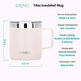 thumbnail image 5 of Drinco 14-Ounce Double-Wall Vacuum-Sealed Stainless Steel Coffee Mug, Pale Pink, 5 of 5