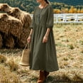 thumbnail image 6 of Aimik Women's 3/4 Sleeve Maxi Dress Crew Neck Loose Fitting Boho Long Dress with Pockets Summer Dresses for Women, 6 of 6