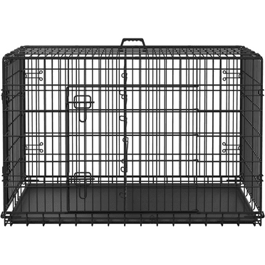 Alden Design 48″ Dog Crate with 2 Doors and Pull-out Tray for Large Dog, Black