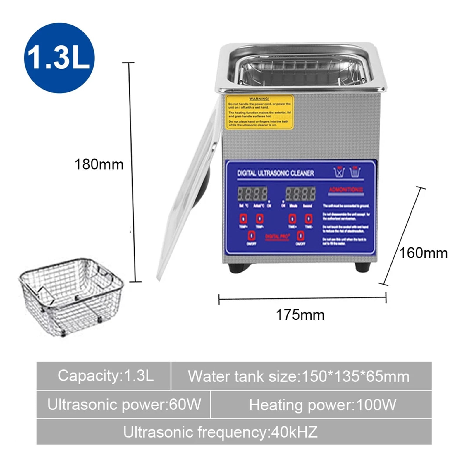 1.3L 2L 3L 6L 10L 15L 22L 30L Ultrasonic Cleaner with Heated Portable Lave-Dishes Washing Machine Diswasher Ultrasound Cleaner