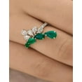 thumbnail image 4 of 2Ct Pear Cut Lab-Created Green Emerald Bypass Women's Wedding Ring 14k White Gold Plated, 4 of 5
