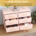 thumbnail image 4 of Eastvita Commode Moderne en Bois Rose à 6 Tiroirs/coffre pour Garde-Robe/meuble Télé//armoire de Rangement, 4 of 7