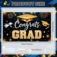 thumbnail image 2 of Gold Grad Cap Graduation Banner Colorful Stars Grad Backdrop Confetti Design Black Background Academic Background for Graduation Party College Graduation Grad Photo Shoot, 2 of 5