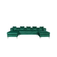 thumbnail image 3 of Ryan Green Velvet Double Chaise Sectional Sofa with Nail-Head Trim, 3 of 5