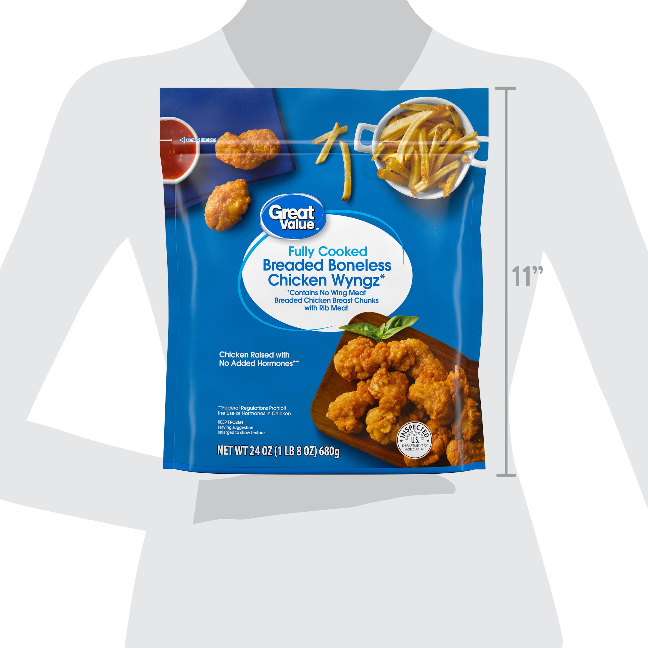 Great Value Boneless Fully Cooked Breaded Chicken Bites, 24 oz (Frozen)