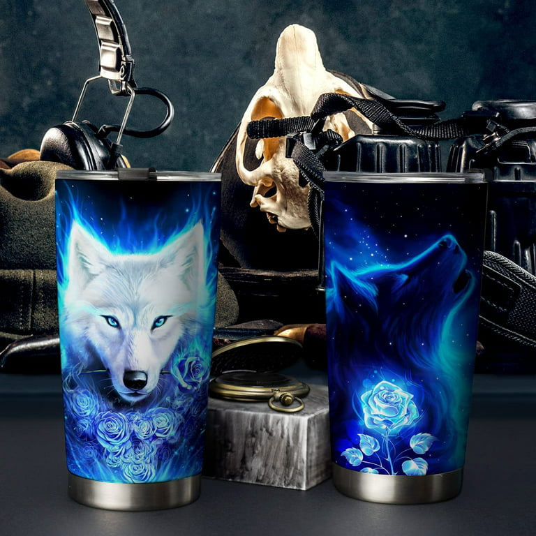 20oz Wolf Gifts for Men, Women, Wolf Gifts for Wolf Lovers