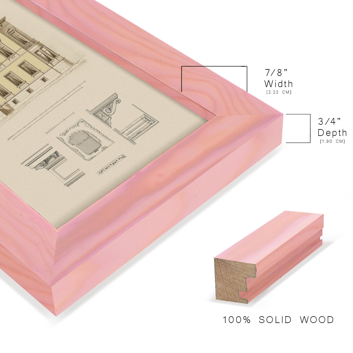 Estate and Plan VI -Framed Print w/glass-Sunset Pink